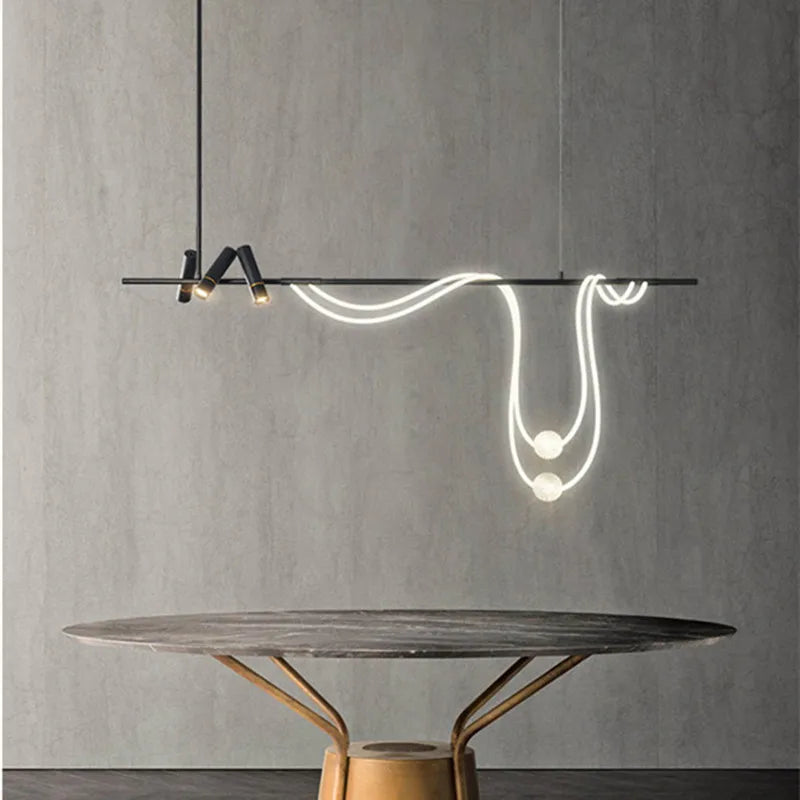 lustre led moderne design lampes suspendues décor éclairage - vue 4 sur 14