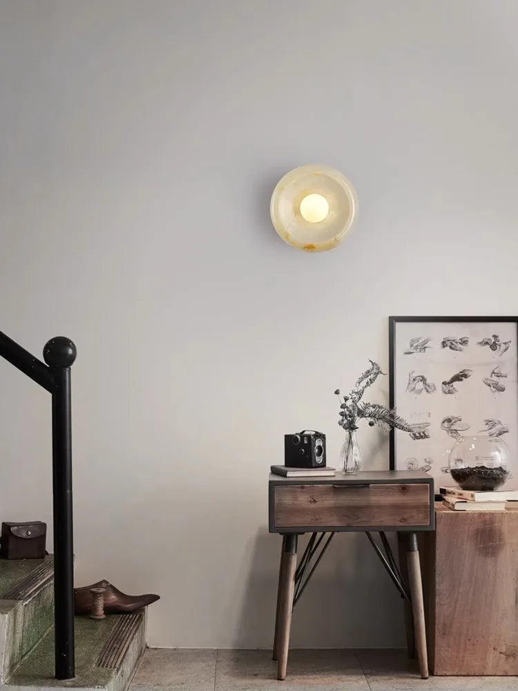 applique murale de luxe moderne en jade led pour hôtel et villa - vue 5 sur 11