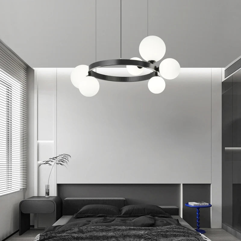 Lustre design rond minimaliste salon luxe nordique minimaliste moderne restaurant chambre magique haricot