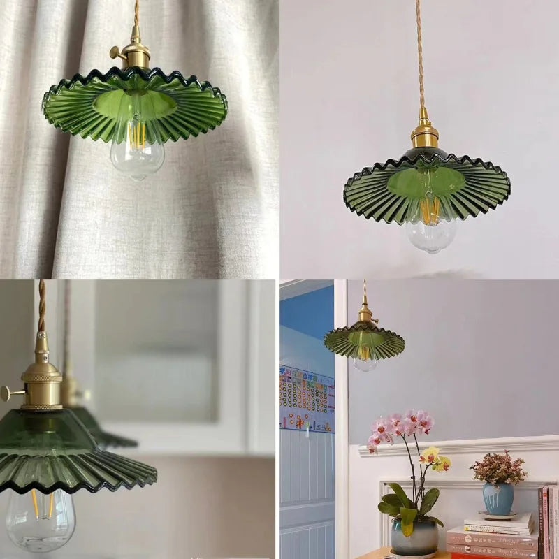 Suspension fleur en verre coloré moderne - vue 4 sur 13