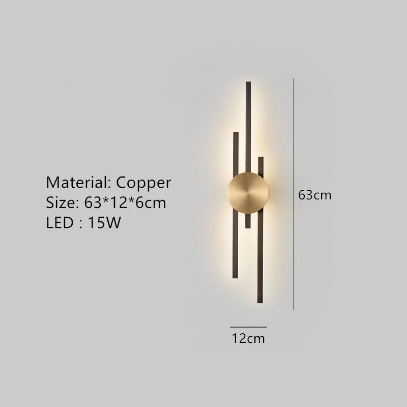 applique murale led minimaliste en laiton pour restaurant - vue 12 sur 18