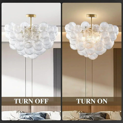 suspension en verre doré moderne pour décoration intérieure