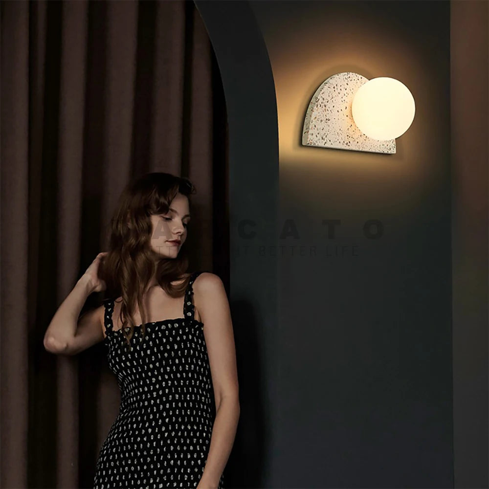 applique led terrazzo japonais rétro foyer - vue 4 sur 10