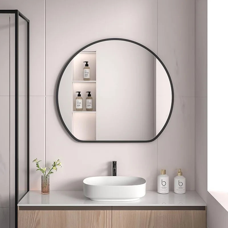 miroir de maquillage avec rangement muraux en métal - vue 6 sur 8