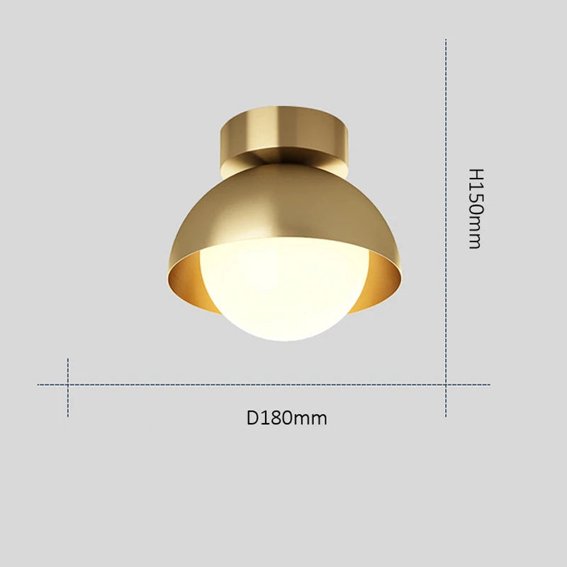 lampe de couloir en cuivre moderne et minimaliste à trois couleurs