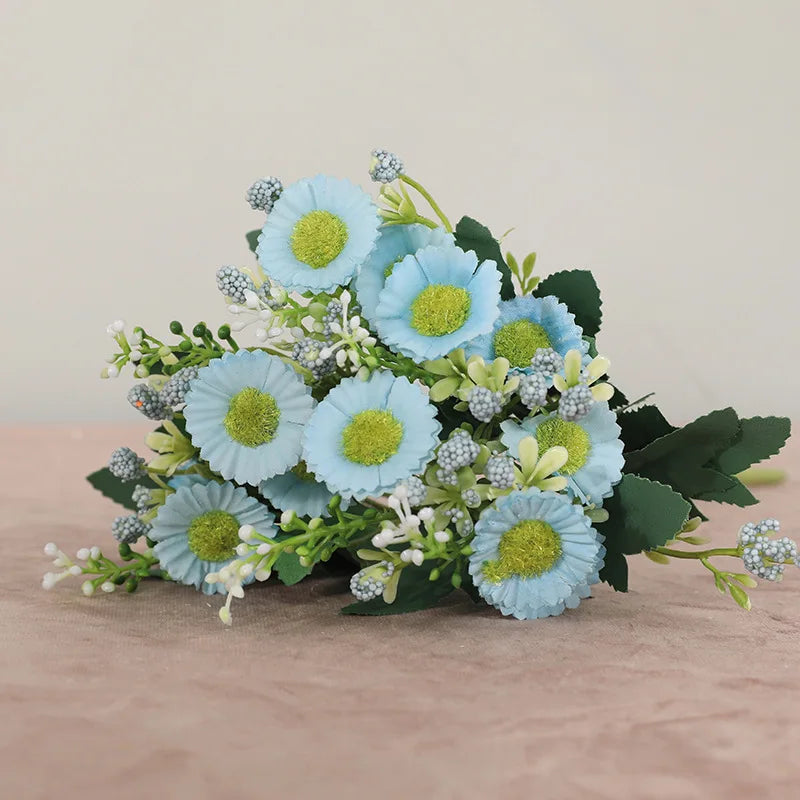 six fleurs artificielles chrysanthème pour décoration de mariage - vue 7 sur 12
