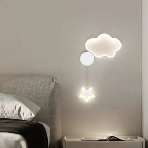 applique murale créative étoiles lune et nuages pour enfants - vue 2 sur 16