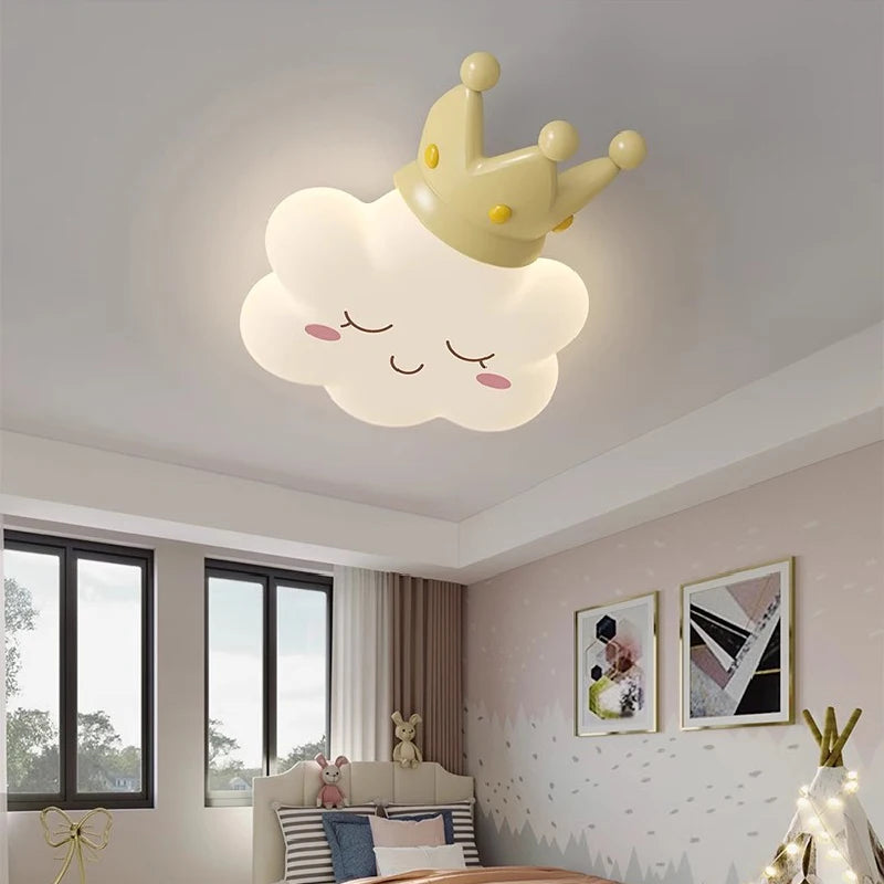 plafonnier nuage rose pour chambre d'enfant romantique et chaleureuse - vue 5 sur 9