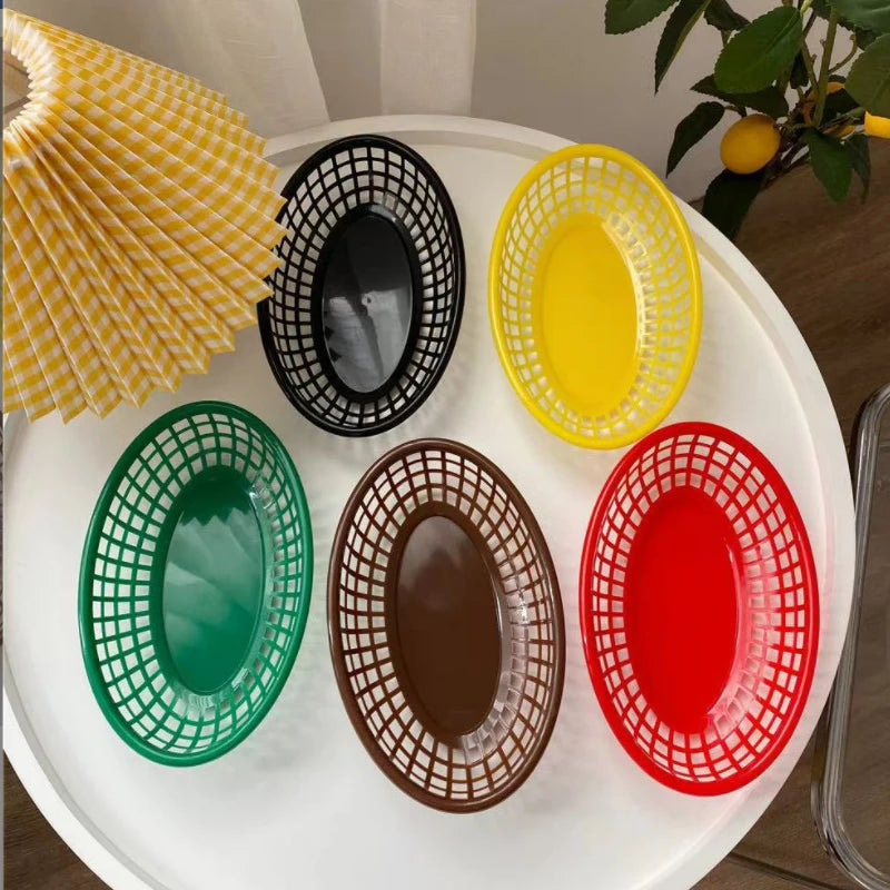 panier ovale en plastique pour nourriture et rangement décoratif