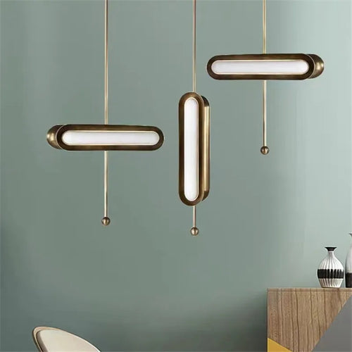 Circuit Suspension Nordique Créative LED Lumière Dorée Postmoderne pour Salon Cuisine Loft Chambre Chevet Lampe À Tête Unique