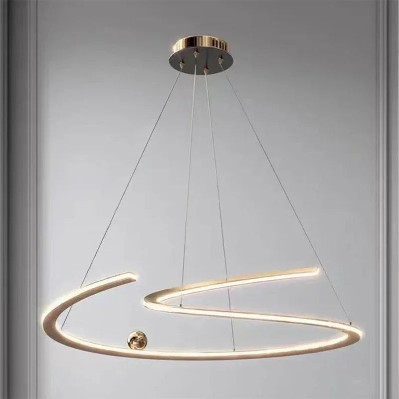 lustre moderne led anneaux pour décoration intérieure - vue 4 sur 12
