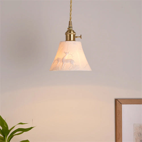 suspension LED en céramique design moderne décorative idéale loft bar maison - vue 4 sur 10