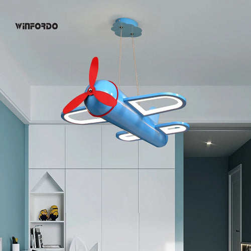 lustre led moderne en forme d'avion pour bébé garçon - vue 3 sur 10