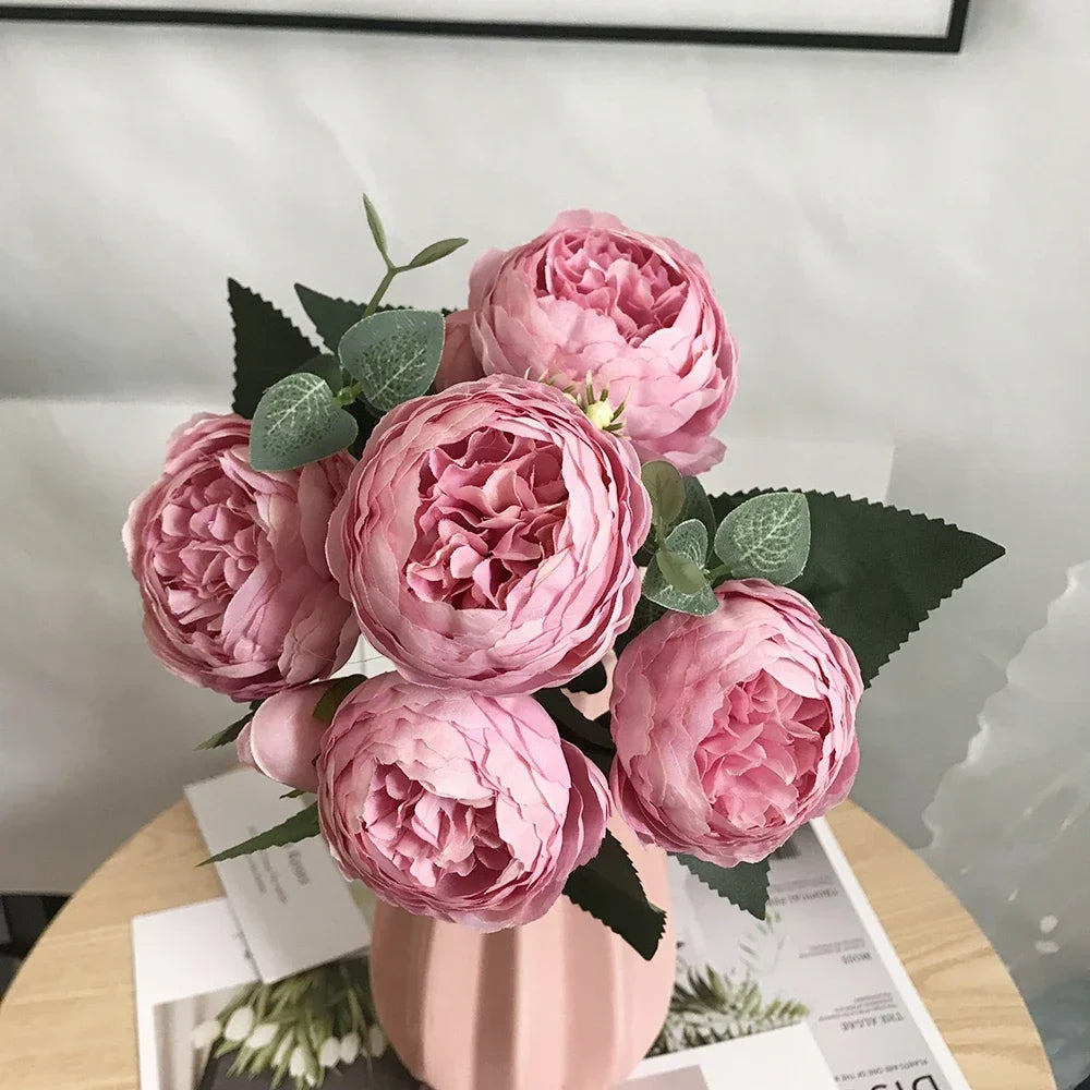 bouquet de pivoines artificielles pour décoration de mariage et maison - vue 7 sur 16