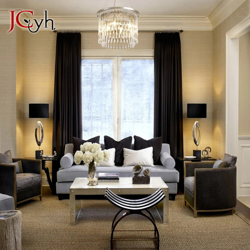 Rideau occultant moderne épais pour salon chambre fenêtres - vue 3 sur 12