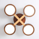 lustre led moderne en bois pour décoration intérieure