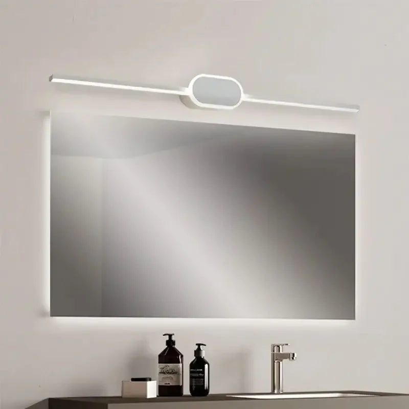 Lampe de applique murale LED moderne 60CM miroir décor longue bande lumineuse ronde base carrée ou appliques murales toilette douche hôtel éclairage lustre