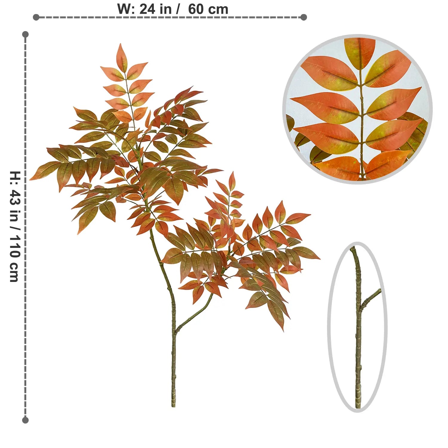 plantes artificielles grandes fausses branches pour décoration intérieure extérieure - vue 13 sur 14