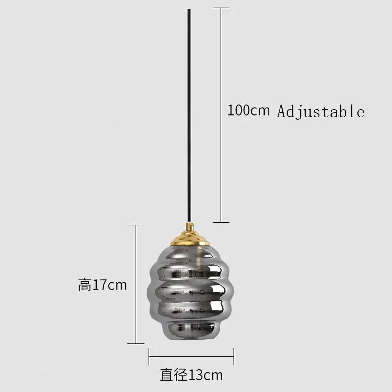 lustre moderne en verre pour cuisine et restaurant - vue 12 sur 15