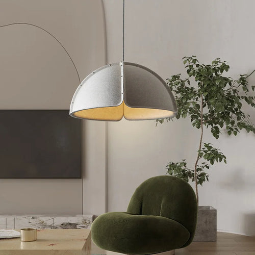 lustre art circulaire en tissu nordique pour intérieur designer - vue 3 sur 8