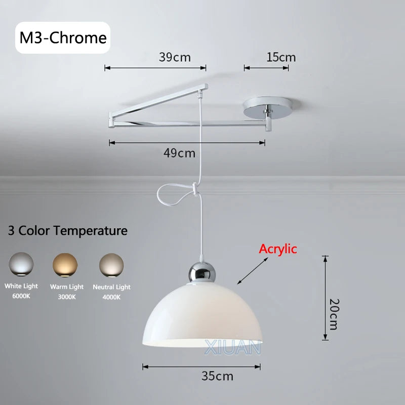 suspension moderne à bras oscillant led mobile - vue 24 sur 30