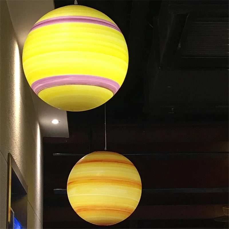 lustre led créatif système solaire planète atmosphère intérieure - vue 4 sur 6