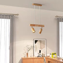 Nordique LED suspension en bois lampes de décoration de la maison 2-5 tête projecteur rotatif Restaurant salon étude Bar lampes Lustre