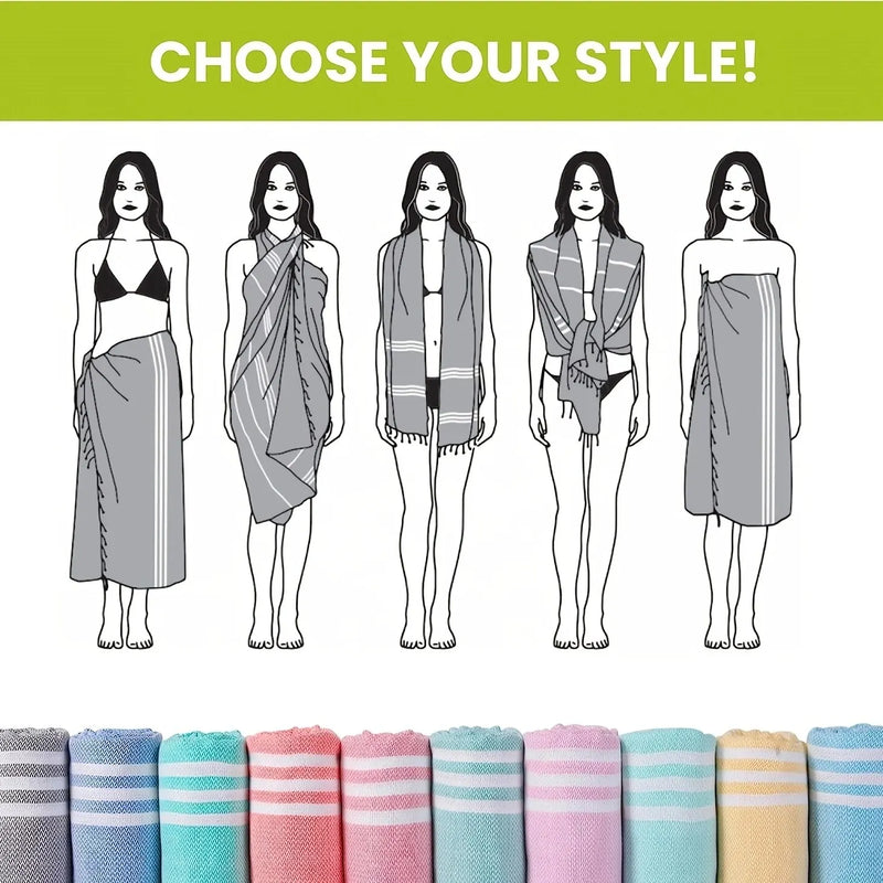 serviette de plage turque rayures anti sable rapide