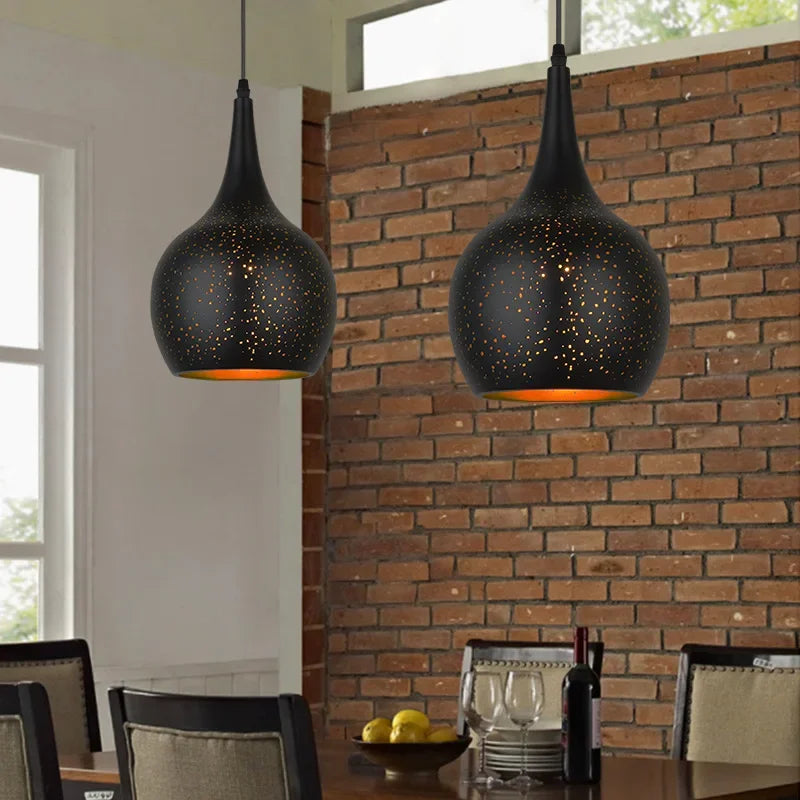 Suspension led industriel rétro art décoratif