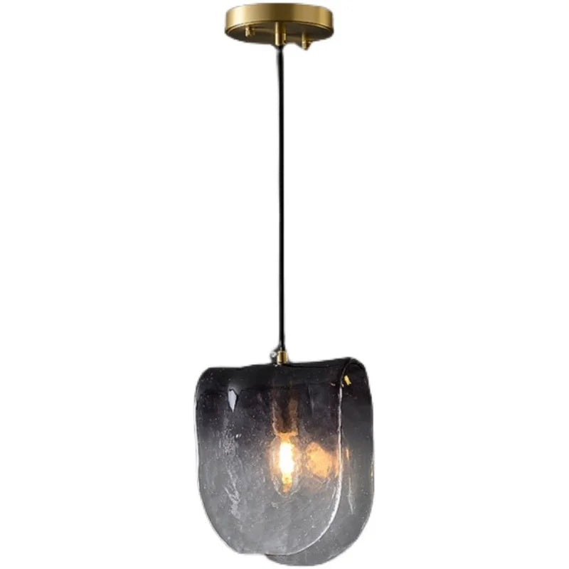 Suspension moderne avec abat-jour en verre cendré Melt - vue 5 sur 7