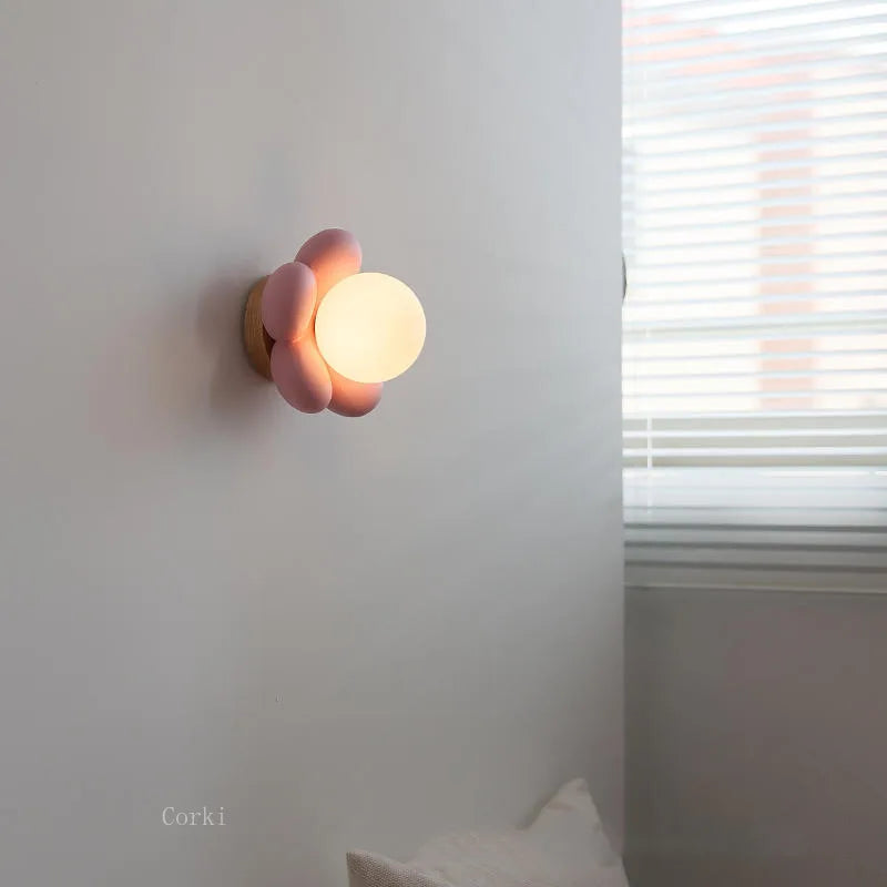 Applique murale LED à fleurs roses et blanches - vue 5 sur 5
