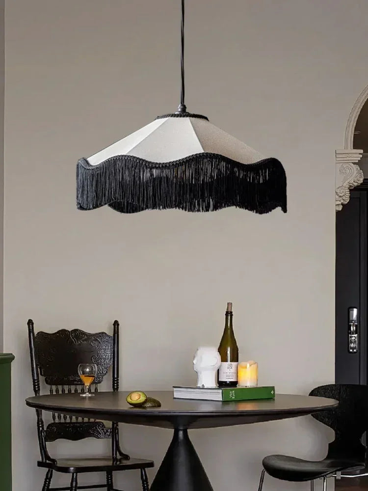 suspension en tissu rétro avec pompons pour décoration intérieure - vue 5 sur 8