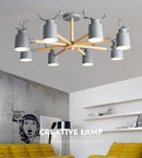 Lustre en rondins scandinave salon chambre plafond suspension luminaires cuisine plafond éclairage cerf design e27 lumière