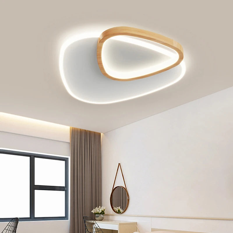Lampes de plafond de chambre à coucher en rondins nordiques pour salon chambre à coucher décoration de la maison lumières d'éclairage intérieur LED livraison directe luminaires minimalistes