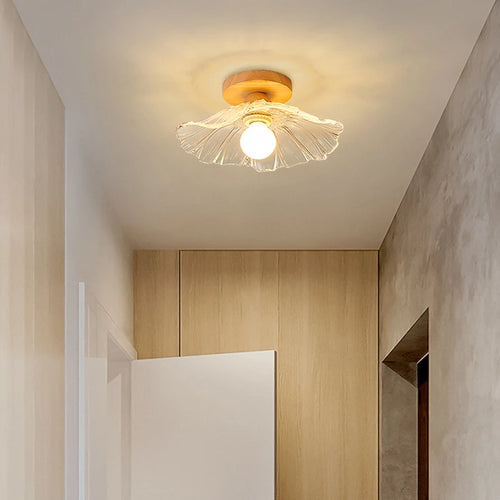 plafonnier style japonais nordique en rondins pour entrée - vue 5 sur 10