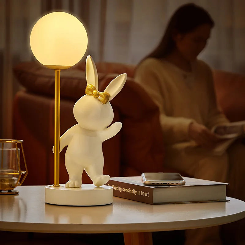 lampe de table design nordique luxe en forme de lapin