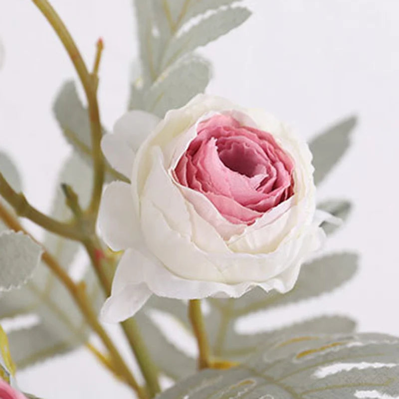 bouquet de roses artificielles en tissu pour déco mariage et maison - vue 6 sur 14