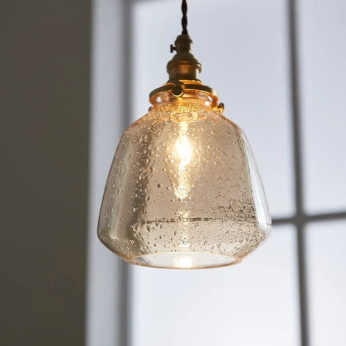 Suspension LED forme en verre mouillé