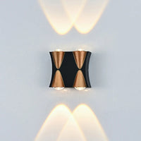 applique murale led télescopique en or noir mat pour décoration
