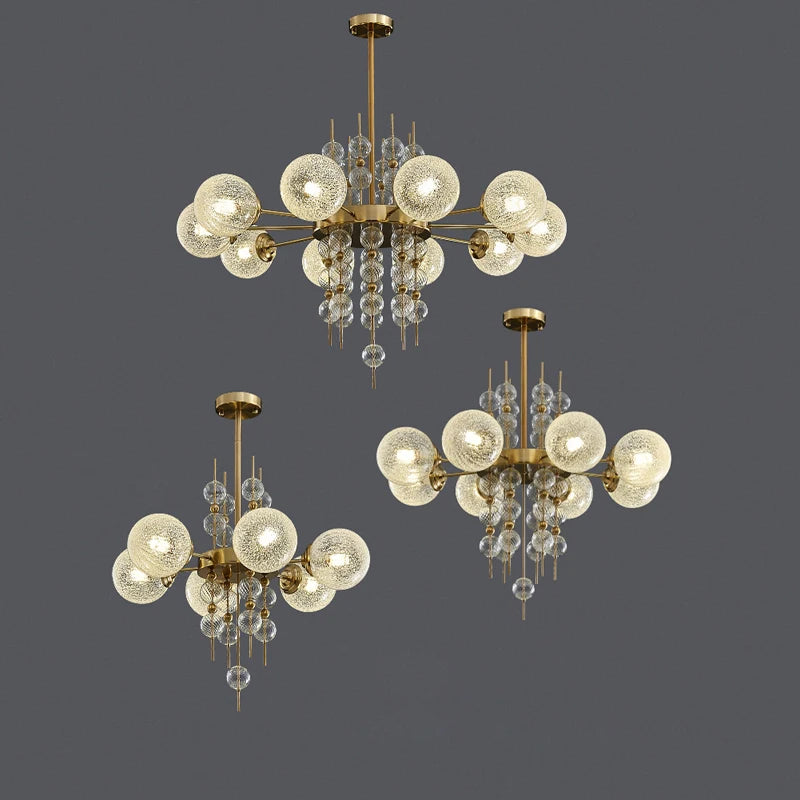 lustre classique à bulles en chrome doré tendance 2024 pour éclairage moderne - vue 6 sur 9