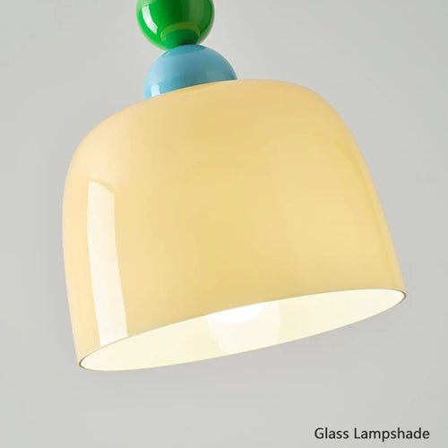 lustre en bois et verre pour bar maison avec led intégrée