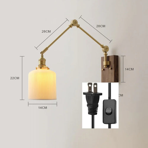 iwhd Applique murale led pivotante en cuivre avec interrupteur à chaîne - vue 14 sur 23