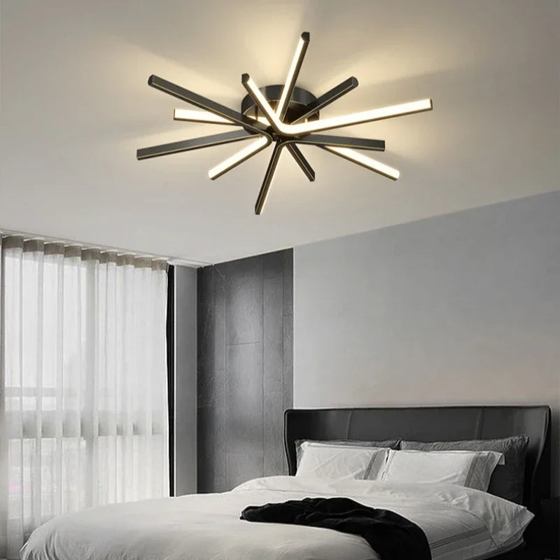 plafonnier led moderne en cuivre pour décoration artistique