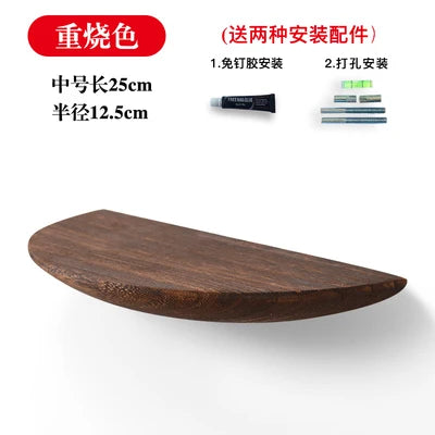 étagère murale en bois demi-cercle pour rangement et décoration