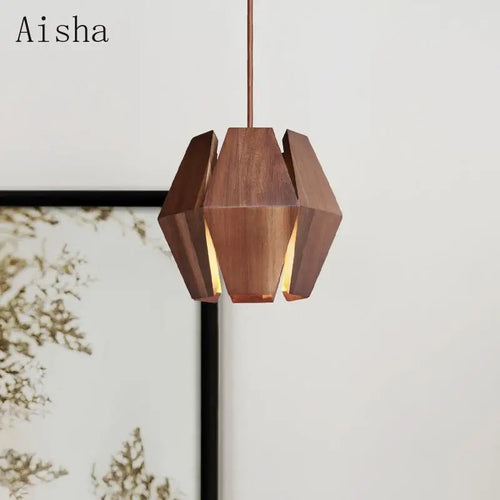 suspension rétro en bois massif pour un intérieur élégant - vue 3 sur 9