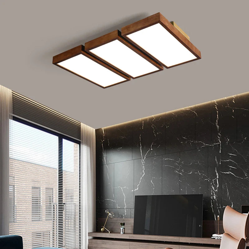 lustre à led moderne pour intérieur design en bois