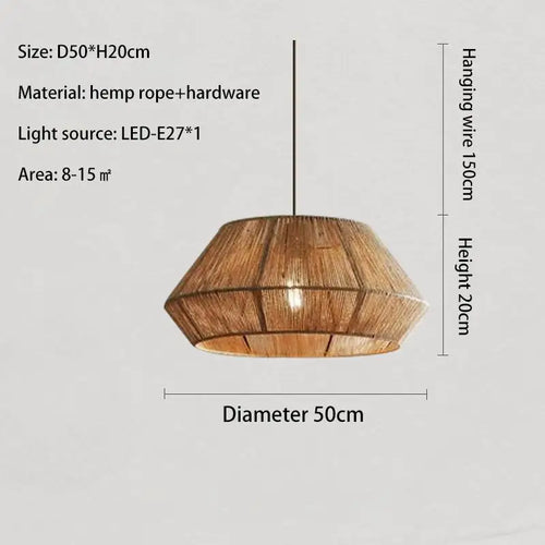 suspension en rotin japonais style wabi sabi pour espaces rustiques - vue 14 sur 16