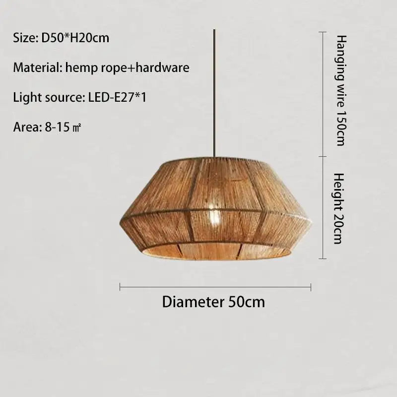 suspension en rotin japonais style wabi sabi pour espaces rustiques - vue 13 sur 16