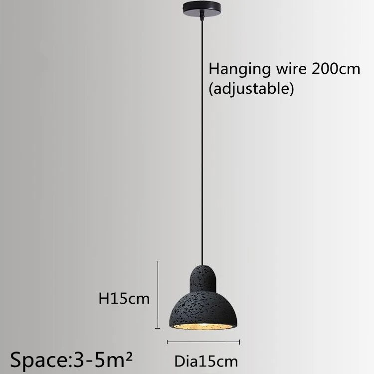 Suspension De Style Industriel Rétro Trou Noir Pierre LED Pendel Art Nordique Design Lustre pour Bar Salle À Manger Chambre