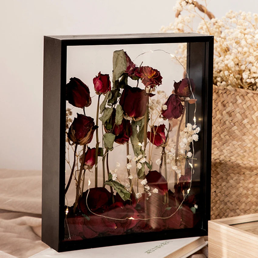 cadre photo 3d avec fleurs pour décoration de mariage - vue 4 sur 8